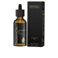 Bottle  of  Nanoil  Power  Of  Nature  Avocado  Oil  by  Nanoil,  an  organic  oil  indicated  for  skin  moisturizing  and  anti-aging.