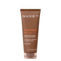 Tube  of  Nuxe  Men  Boost  Soothing  Replenishing  Aftershave  Balm  by  Nuxe,  a  balm  indicated  for  soothing  and  hydrating  skin  after  shaving.