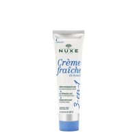 Jar  of  Crème  Fraiche  de  Beauté  3-in-1  by  Nuxe,  a  creamy  formula  indicated  for  moisturizing,  cleansing,  and  plumping  the  skin.