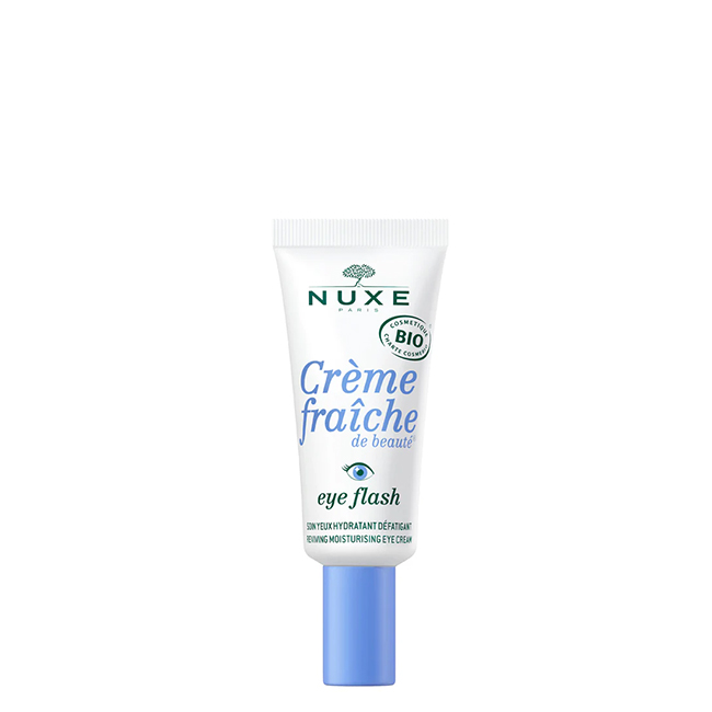 NuxeCrèmeFraichedeBeautéEyeFlash15ml Tube of Crème Fraiche de Beauté Eye Flash by Nuxe, a fresh eye cream indicated for reducing puffiness and dark circles.