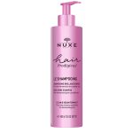 Bottle of Nuxe Hair Prodigieux Mirror Shine Shampoo by Nuxe, a shampoo indicated for cleansing and illuminating all hair types.