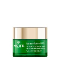 Jar  of  Nuxe  Nuxuriance  Ultra  Alfa  [3R]  Global  Anti-Aging  Rich  Cream  by  Nuxe,  a  rich  cream  indicated  for  very  dry  mature  skin.