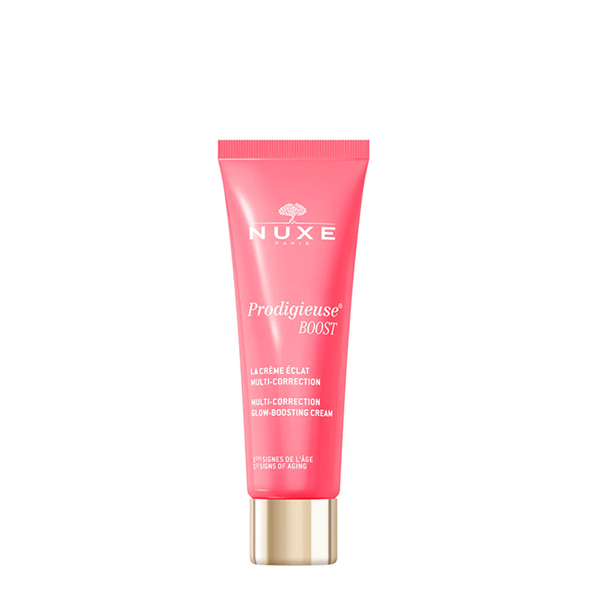 NuxeProdigieuseBoostMulti-CorrectionRadianceCream40ml Jar of Nuxe Prodigieuse Boost Multi-Correction Radiance Cream by Nuxe, a cream indicated for moisturizing and fighting signs of aging.