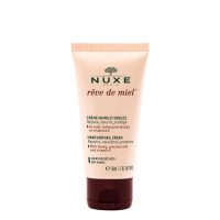 Tube  of  Nuxe  Rêve  de  Miel  Hand  and  Nail  Cream  by  Nuxe,  a  cream  indicated  for  repairing  chapped  hands  and  strengthening  nails.