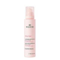 Bottle  of  Nuxe  Very  Rose  Creamy  Cleansing  Milk  by  Nuxe,  a  cleansing  milk  indicated  for  moisturizing  and  comforting  the  face.