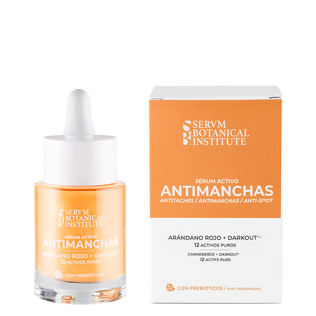 ServmBotanicalInstituteAnti-SpotsActiveSerum30ml Bottle of Servm Botanical Institute Anti-Spots Active Serum by Servm, a serum indicated for reducing and preventing spots.