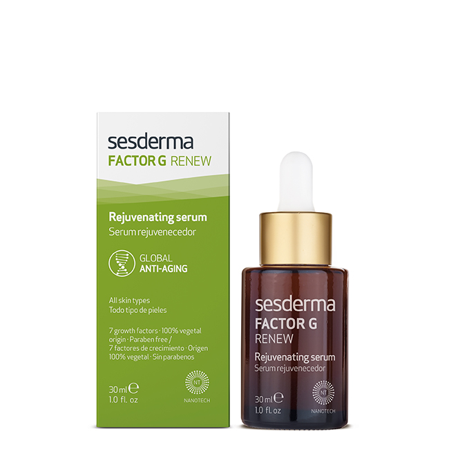 Sesderma-G-Factor-Renew-Regenerating-and-Antiaging-Serum-30ml Bottle of G Factor Renew Regenerating and Antiaging Serum by Sesderma, a serum indicated for cell regeneration and density.