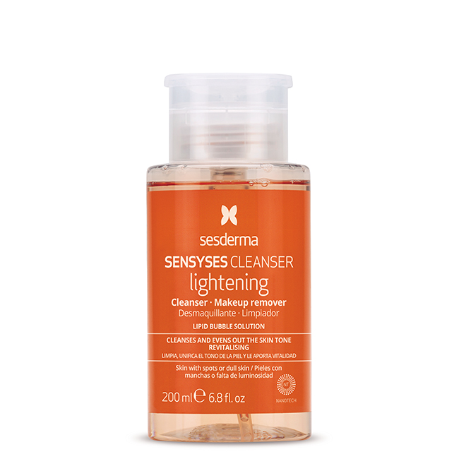 Sesderma-Sensyses-Cleanser-Lightening-Solution-200ml Bottle of Sesderma Sensyses Cleanser Lightening Solution by Sesderma, a make-up remover water indicated for skin with spots.