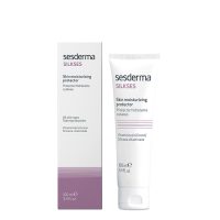 Product  container  of  Sesderma  Silkses  Skin  Moisturizing  Protector  by  Sesderma,  a  cream  indicated  for  scarred  or  burned  skin.