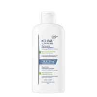 Bottle  of  Kelual  Squanorm  Regulating  Treatment  Shampoo  Oily  Dandruff  by  Ducray,  a  shampoo  indicated  for  oily  dandruff  scalp.