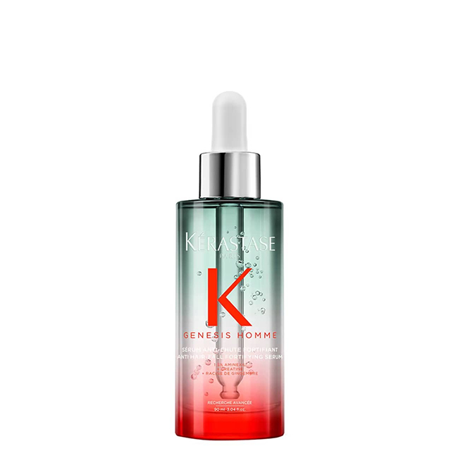 KérastaseGenesisHommeSérumFortifiantAnti-Chute90ml Bottle of Genesis Homme Sérum Fortifiant Anti-Chute by Kérastase, a serum indicated for minimizing hair loss.