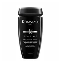Bottle  of  Homme  K  Densifique  Bain  Densité  Shampoo  by  Kérastase,  a  creamy  shampoo  indicated  for  low  density  hair.