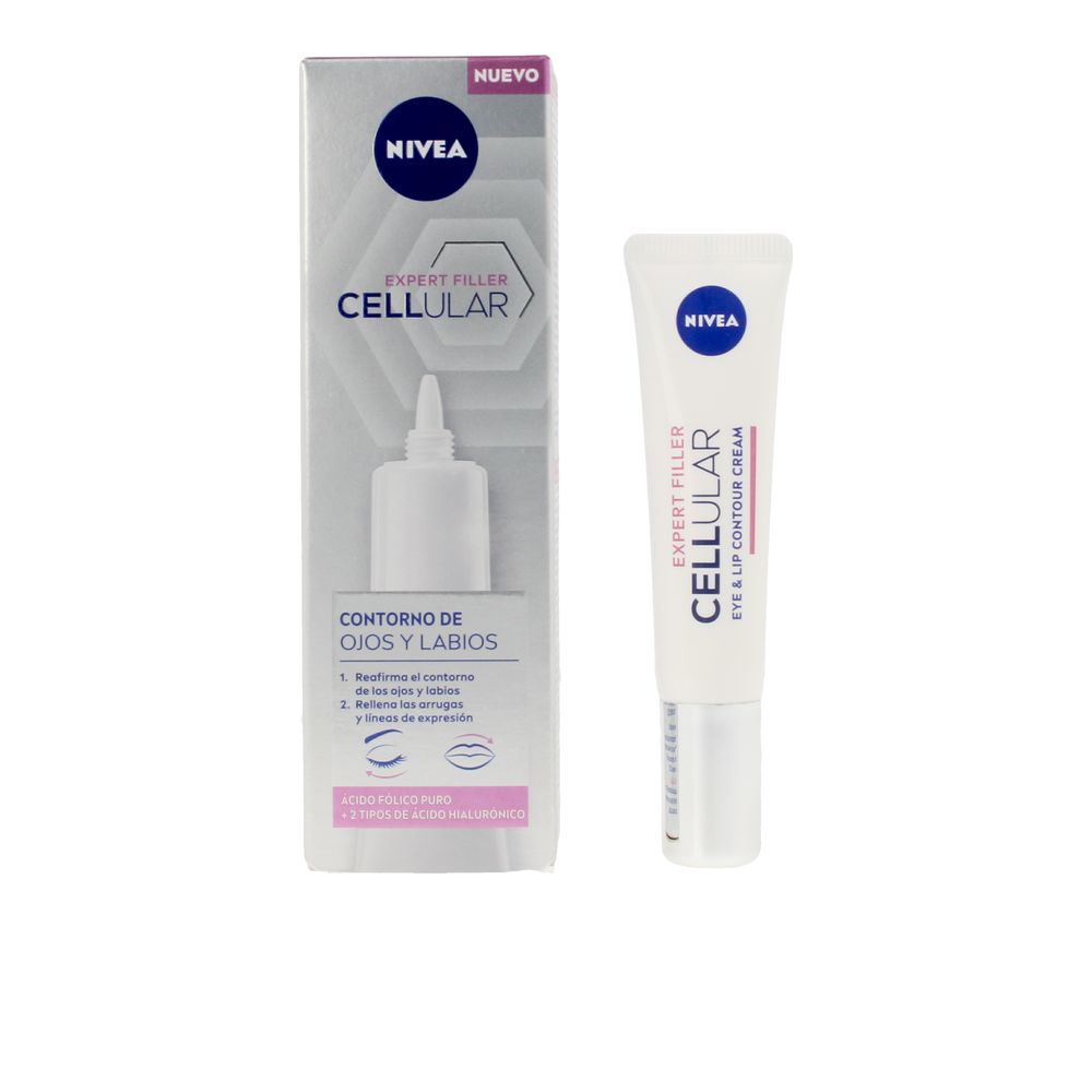 NiveaCellularFillerEyeContour&LipCream15ml Tube of Nivea Cellular Filler Eye Contour & Lip Cream by Nivea, a firming cream indicated for eye and lip contour wrinkles.