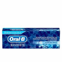 Tube  of  Oral-B  3D  White  Arctic  White  Toothpaste  by  Oral-B,  a  toothpaste  indicated  for  whitening  and  protecting  enamel.