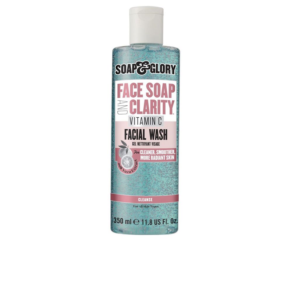 Soap&GloryFaceAndClarityVitaminCFacialWash350ml Bottle of Soap & Glory Face And Clarity Vitamin C Facial Wash by Soap & Glory, a facial gel indicated for purifying skin.