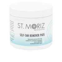 Jar  of  St.  Moriz  Professional  Self-Tan  Remover  Pads  by  St.  Moriz,  a  liquid  pad  indicated  for  removing  excess  tan.