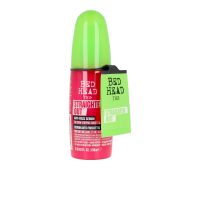 Bottle  of  Tigi  Bed  Head  Straighten  Out  Anti-Frizz  Serum  by  Tigi,  a  hair  serum  indicated  for  moisturizing  and  heat  protection.