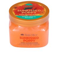 Jar  of  Tree  Hut  Sunkissed  Poppy  Shea  Sugar  Scrub  by  Tree  Hut,  a  sugar  scrub  indicated  for  removing  impurities  and  dead  cells.