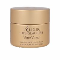 Jar  of  Valmont  LElixir  Des  Glaciers  Swiss  Poly-Active  Cream  by  Valmont,  a  lifting  cream  indicated  for  smoothing  wrinkles.