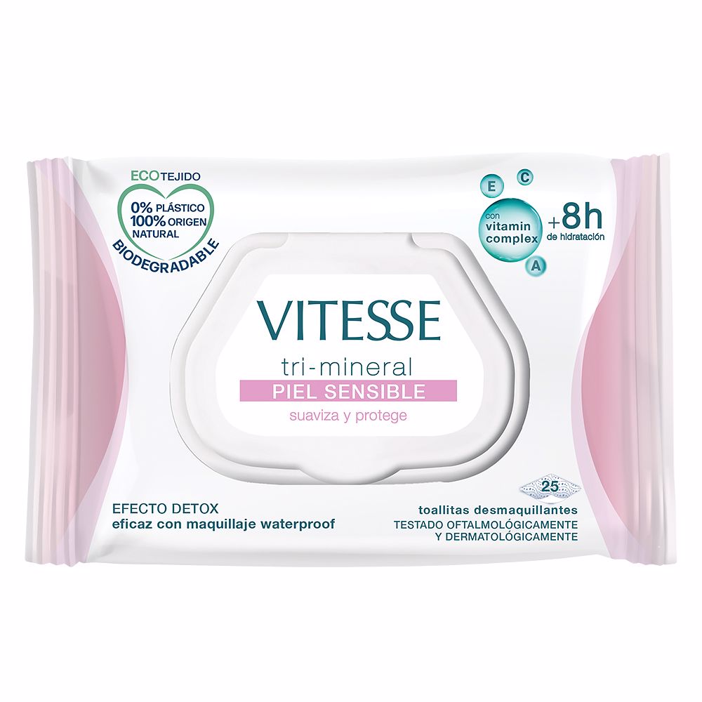 VitesseTri-MineralSensitiveSkinMakeupRemoverWipesx25 Vitesse Tri-Mineral Sensitive Skin Makeup Remover Wipes x25