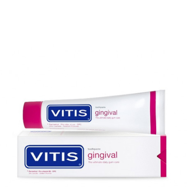 VitisGingivalToothpaste100ml Tube of Vitis Gingival Toothpaste by Vitis, a toothpaste indicated for preventing and controlling gum lesions.