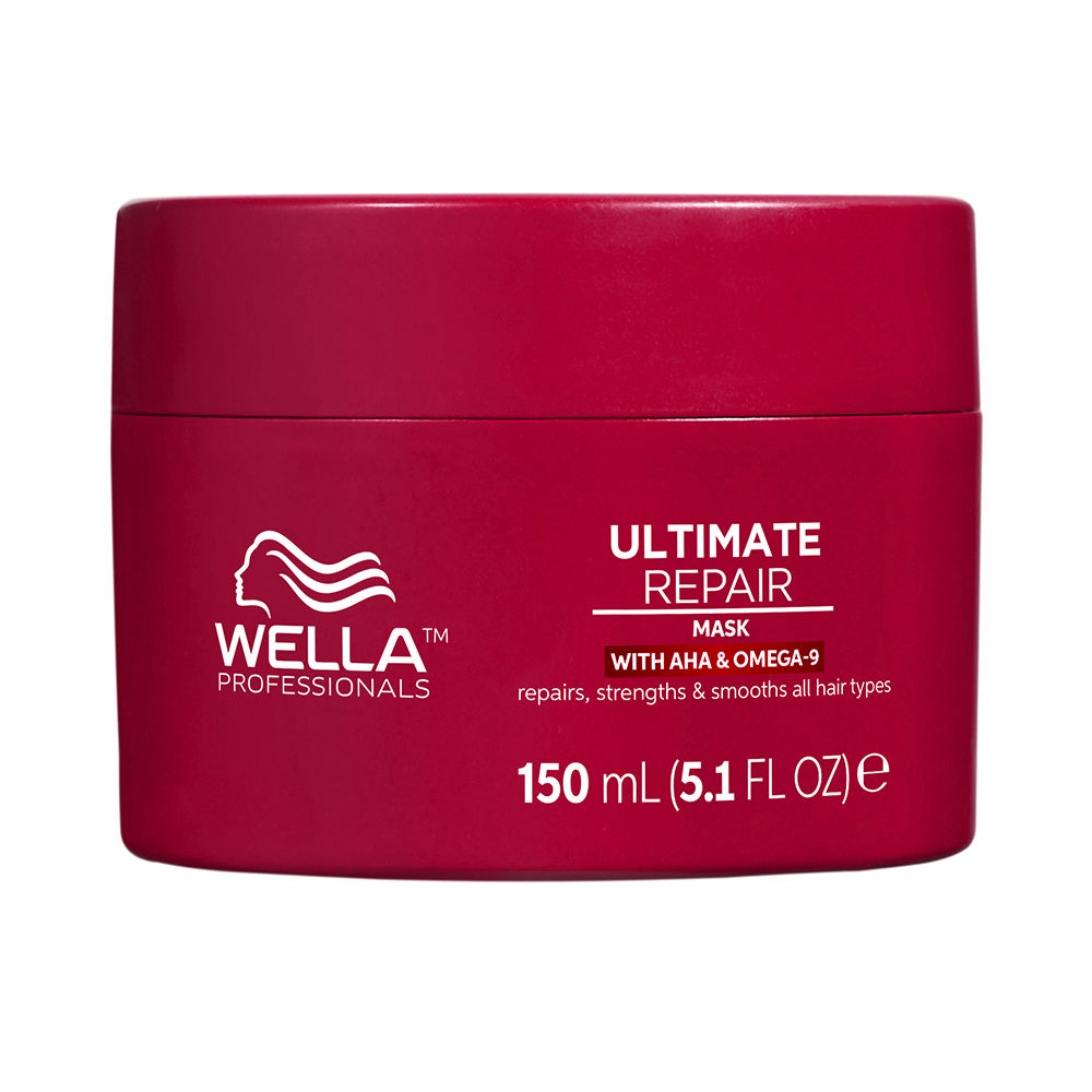WellaProfessionalsUltimateRepairMask150ml Jar of Wella Professionals Ultimate Repair Mask by Wella Professionals, a hair mask indicated for deep repair and moisturizing.