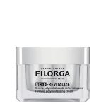 Jar of Filorga NCEF-Revitalize Firming Polyrevitalizing Cream by Filorga, a revitalizing cream indicated for skin firmness and radiance.