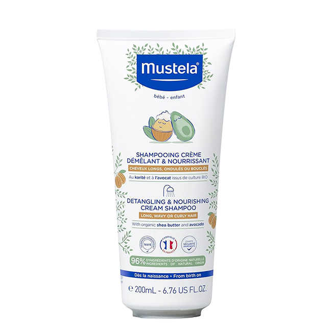 MustelaDetangling&NourishingCreamShampoo200ml Bottle of Detangling & Nourishing Cream Shampoo by Mustela, a cream shampoo indicated for detangling baby hair.