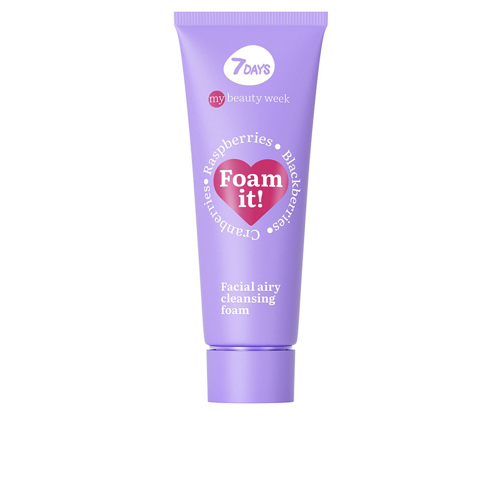 Product  container  of  7Days  Foam  It!  Facial  Cleansing  Foam  by  7Days,  a  foam  indicated  for  purifying  skin  and  removing  makeup.