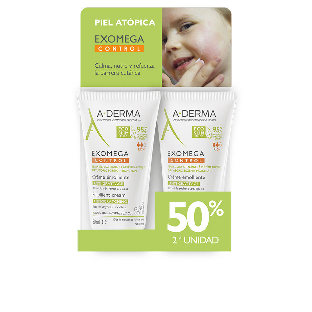 A-DermaExomegaControlEmollientCreamDuo2x50ml A-Derma Exomega Control Crema Emoliente Dúo 2x50ml - Image 1