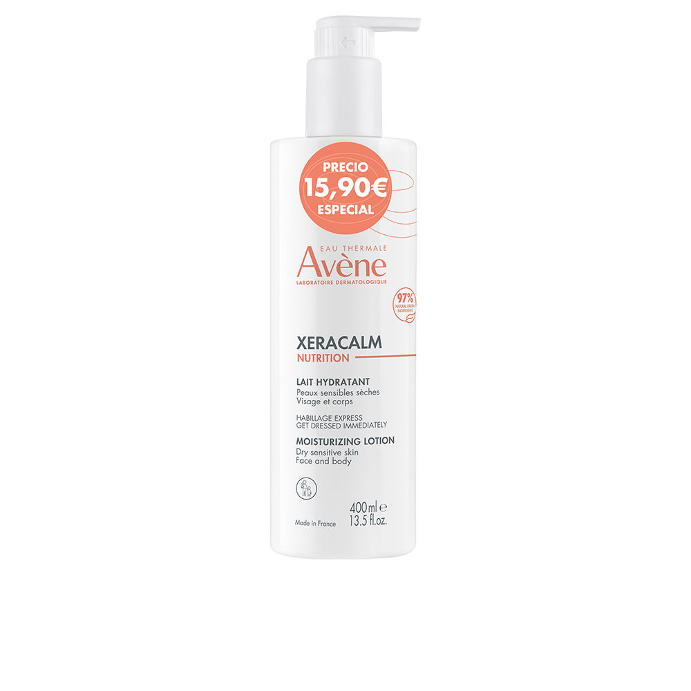 AvèneXeracalmNutritionMoisturizingLotion400ml Bottle of Avène Xeracalm Nutrition Moisturizing Lotion by Avène, a lotion indicated for nourishing sensitive and dry skin.