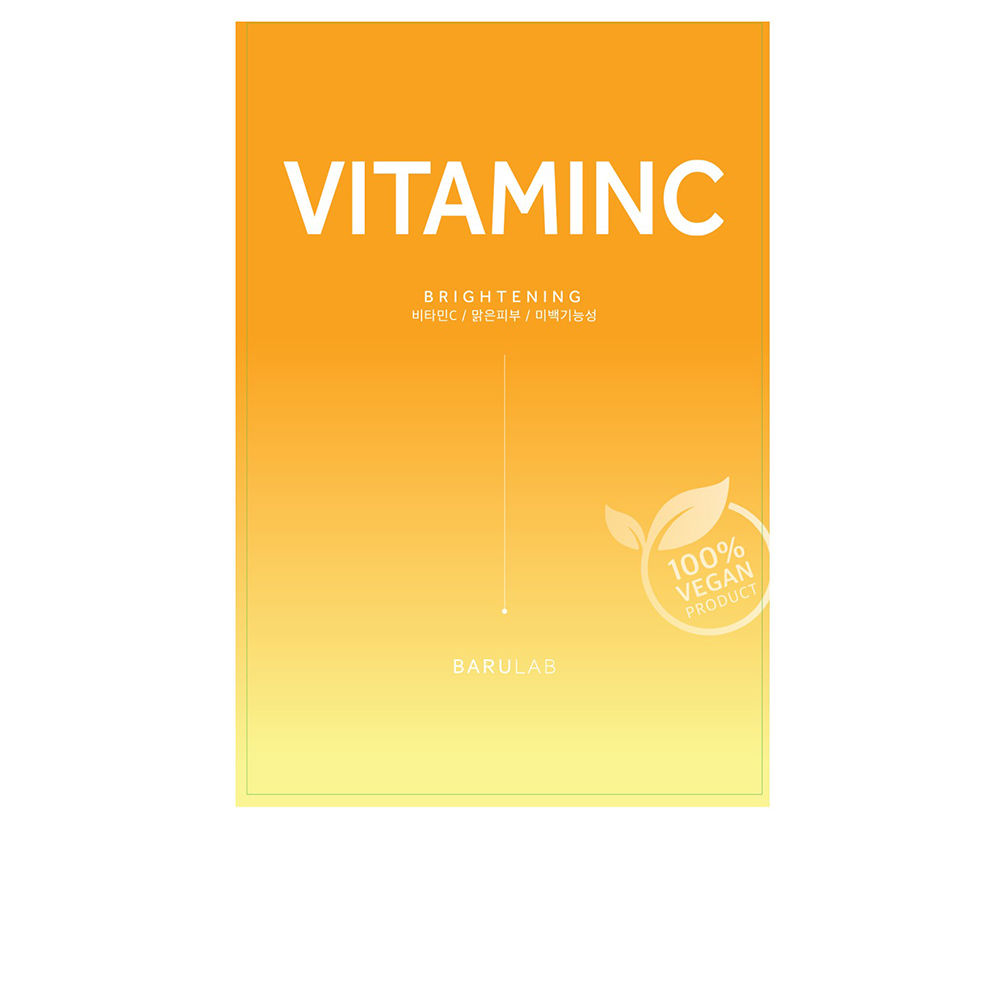 Sachet  of  Barulab  Brightening  Vitamin  C  The  Clean  Vegan  Mask,  a  vegan  sheet  mask  indicated  for  skin  luminosity  and  glow.