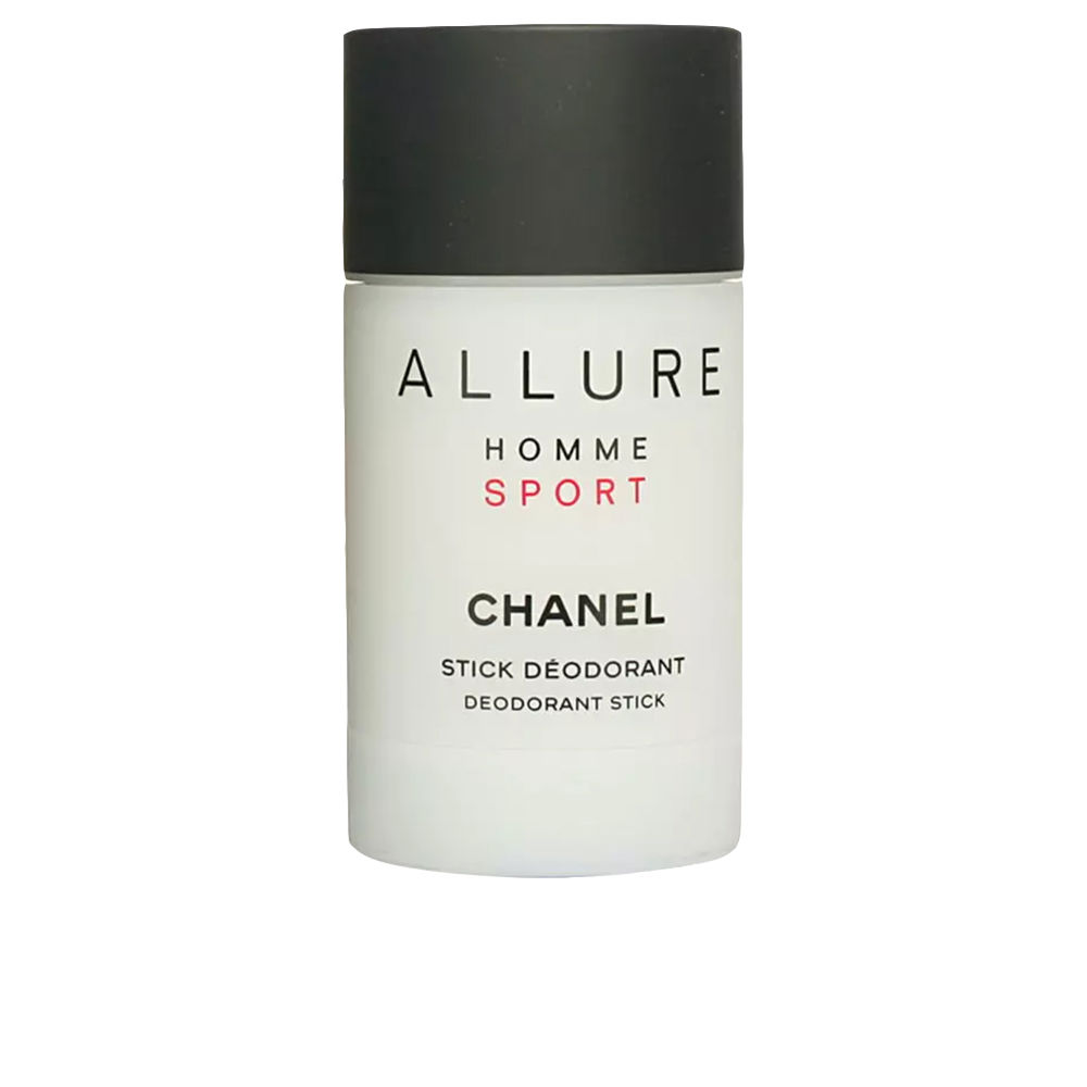 Product  container  of  Chanel  Allure  Homme  Sport  Deodorant  Stick  by  Chanel,  a  stick  indicated  for  reducing  underarm  perspiration.