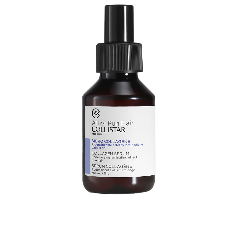 Bottle  of  Collistar  Collagen  Redensifying  Serum  by  Collistar,  a  spray  serum  indicated  for  thickening  fine  hair  lacking  in  volume.