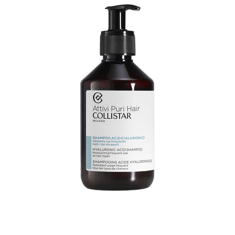 CollistarHyaluronicAcidMoisturizingShampoo250ml Bottle of Collistar Hyaluronic Acid Moisturizing Shampoo by Collistar, a shampoo indicated for hydrating and replumping hair fibers.