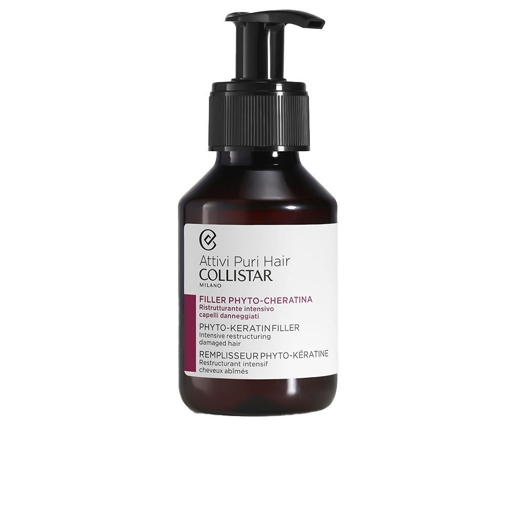 Bottle  of  Collistar  Phyto-Keratin  Filler  Pre-Shampoo  by  Collistar,  a  restructuring  treatment  indicated  for  repairing  damaged  hair  fibers.