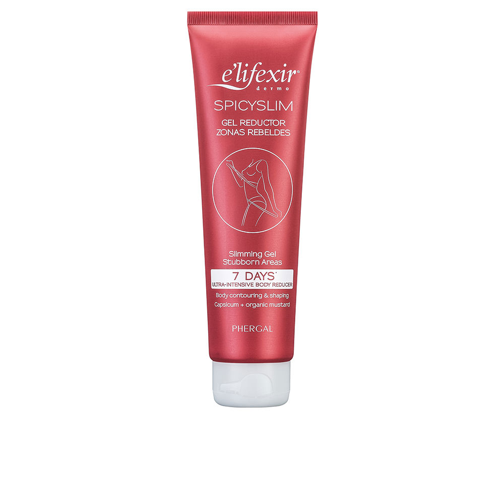 Bottle  of  Elifexir  Dermo  Spicyslim  Slimming  Gel  by  Elifexir,  a  slimming  gel  indicated  for  reducing  localized  fat  through  a  heat-effect  action.