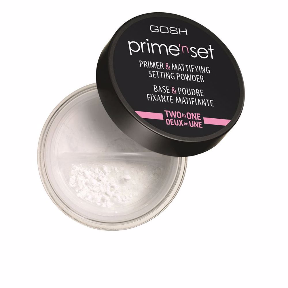 GoshVelvetTouchPrimeNSet2-In-1Transparentcolor7g Compact of Gosh Velvet Touch Prime N Set 2-In-1 by Gosh, a translucent loose powder indicated for blurring pores and fine lines.