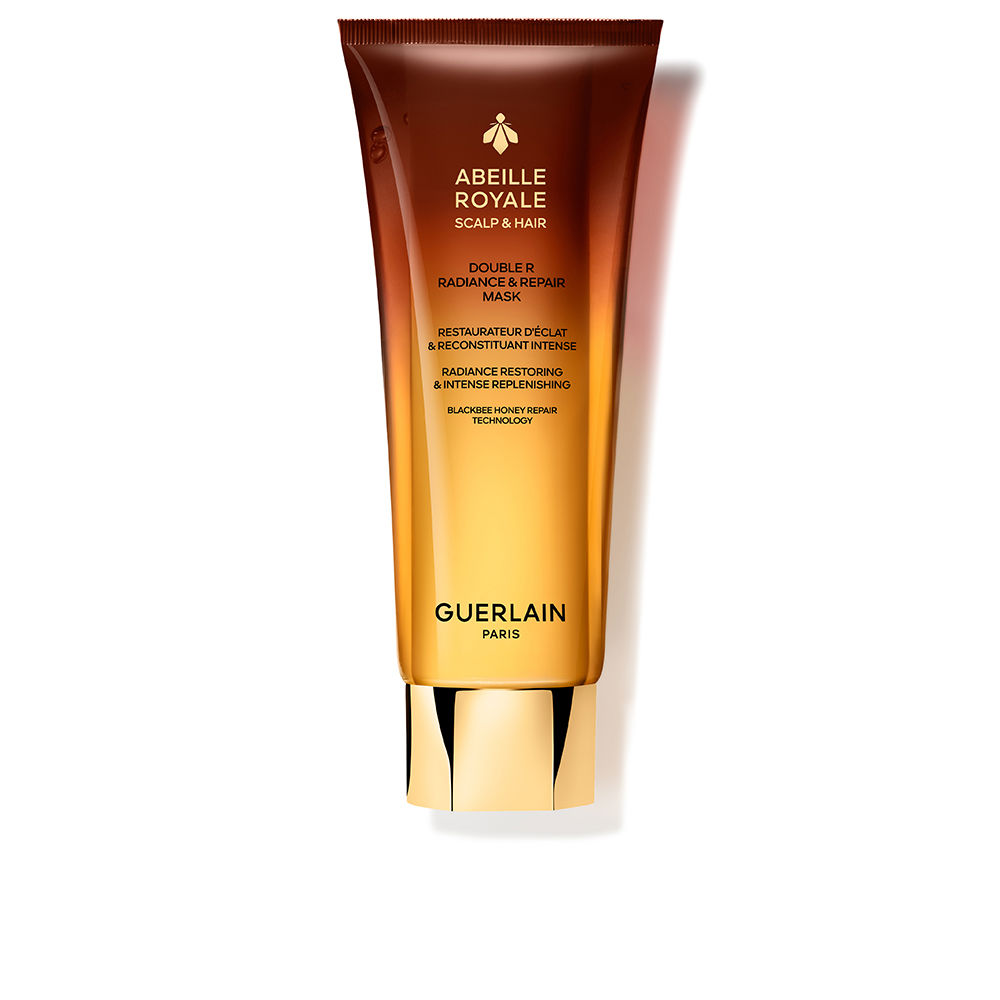 Jar  of  Guerlain  Abeille  Royale  Scalp  &  Hair  Double  R  Mask  by  Guerlain,  a  hair  mask  indicated  for  repairing  the  hair  fibre.