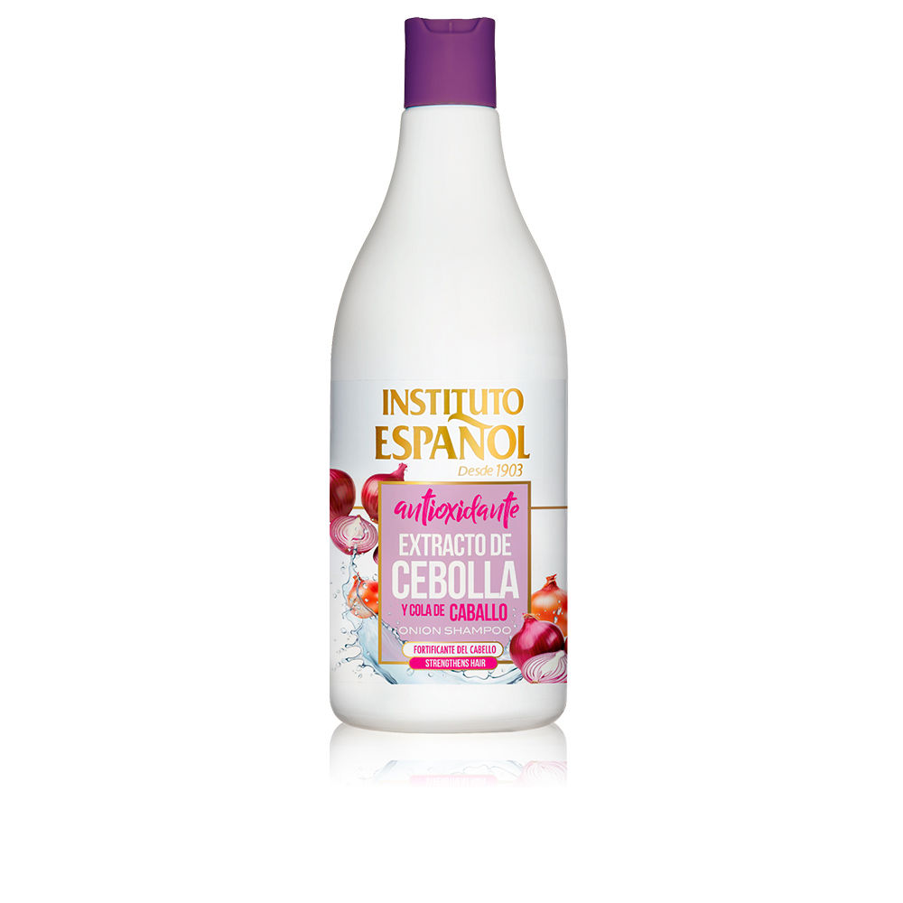 Bottle  of  Instituto  Español  Onion  Extract  Shampoo  by  Instituto  Español,  a  shampoo  indicated  for  preventing  hair  aging.