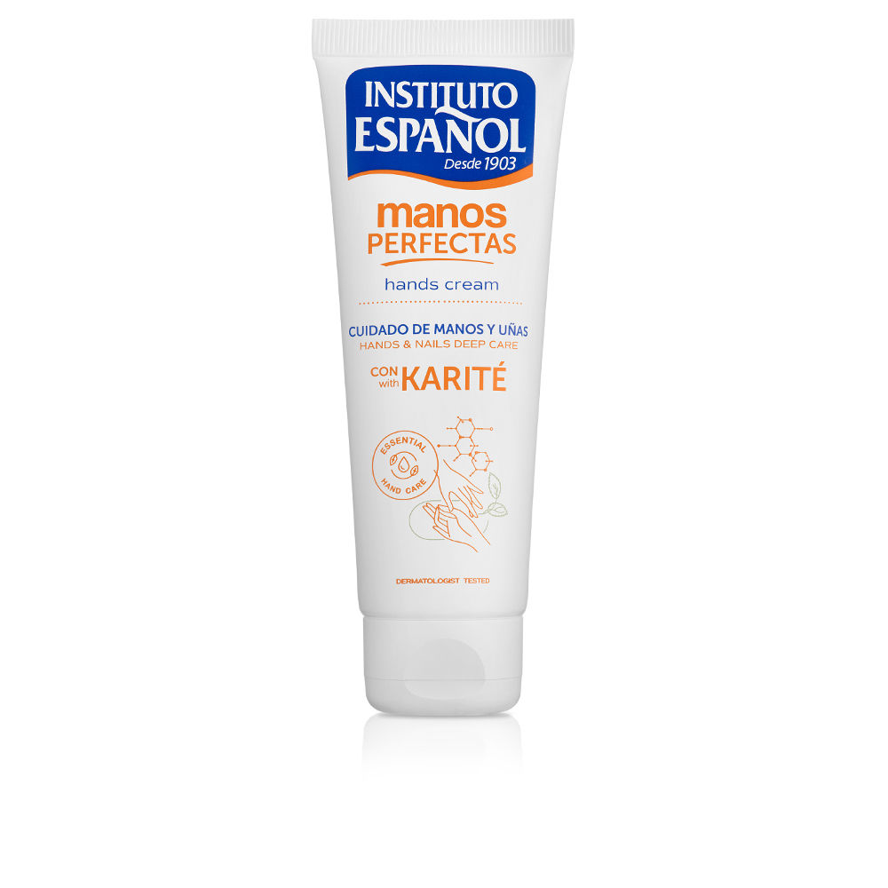 Tube  of  Instituto  Español  Perfect  Hands  Shea  Butter  Hand  And  Nail  Care  by  Instituto  Español,  a  cream  for  repairing  dry  hands.
