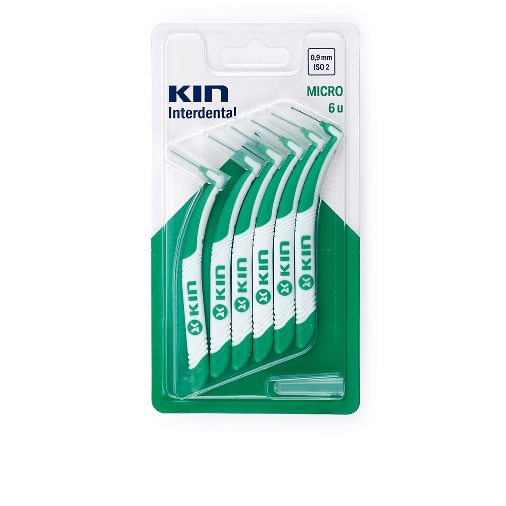Box  of  Kin  Interdental  Micro  Brush  0,9mm  by  Kin,  a  brush  set  indicated  for  cleaning  tight  interdental  spaces.