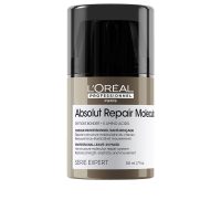 Bottle  of  LOreal  Professionnel  Absolut  Repair  Molecular  Leave-In  Mask  by  LOreal,  a  mask  indicated  for  damaged  hair  repair.