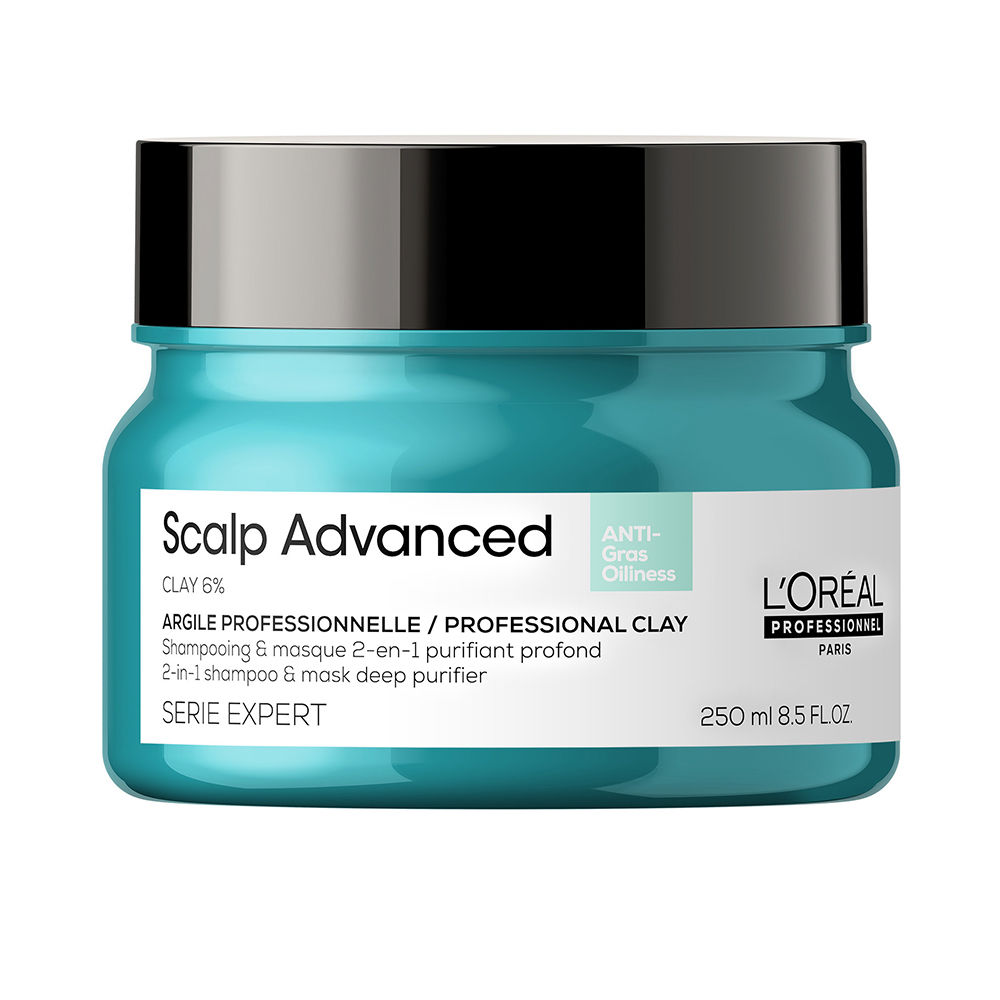 L'OrealProfessionnelScalpAdvancedAnti-Oiliness2-in-1Clay250ml Bottle of LOreal Professionnel Scalp Advanced Anti-Oiliness 2-in-1 Clay by LOreal, a clay indicated to control excess oil.