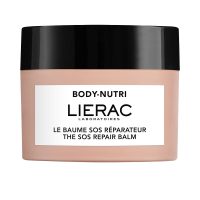Tube  of  Lierac  Body-Nutri  The  SOS  Repair  Balm  by  Lierac,  a  balm-in-oil  texture  indicated  for  nourishing  and  repairing  delicate  skin.
