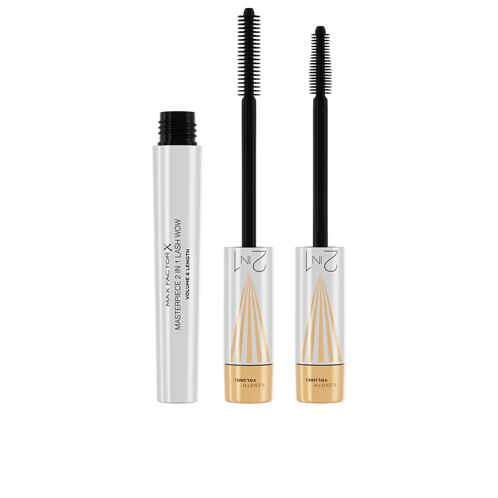 MaxFactorMasterpiece2In1LashWowVolumeLengthMascaraColor001Black7ml Max Factor Masterpiece 2 Em 1 Lash Wow Máscara Volume e Comprimento Cor 001 Preto 7ml - Image 1