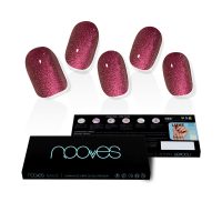 Nooves Gel Sheets Ruby Claret Glam Glitter False Nails x20