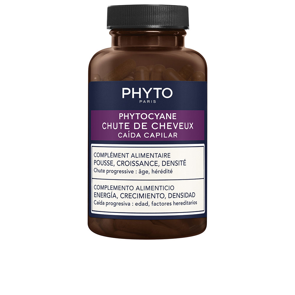 PhytoPhytocyaneAnti-HairLossFoodCapsulesx84 Box of Phyto Phytocyane Anti-Hair Loss Food Capsules by Phyto, a dietary supplement indicated for treating progressive hair loss.