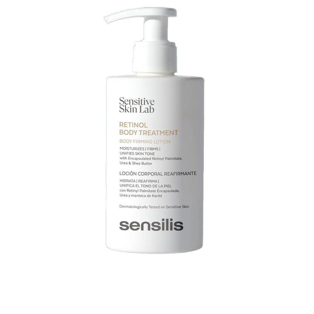 SensilisRetinolFirmingBodyTreatmentLotion200ml Bottle of Sensilis Retinol Firming Body Treatment Lotion by Sensilis, a lotion indicated for reducing wrinkles and firming skin.