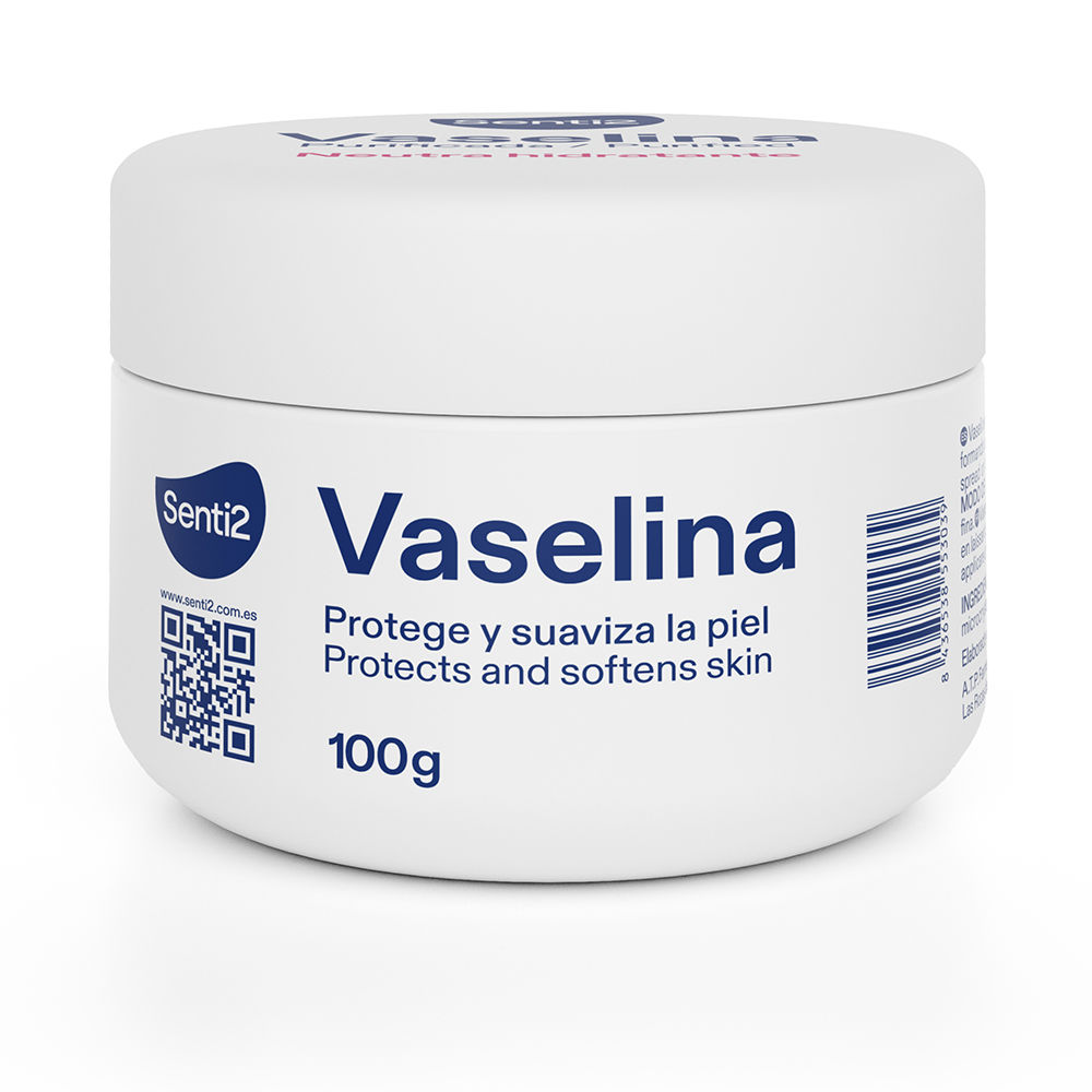 Senti2PurifiedVaselineJar100g Jar of Senti2 Purified Vaseline by Senti2, a vaseline indicated for recovery of dry, damaged or reddened lips.